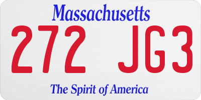 MA license plate 272JG3
