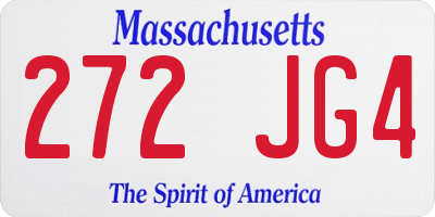 MA license plate 272JG4