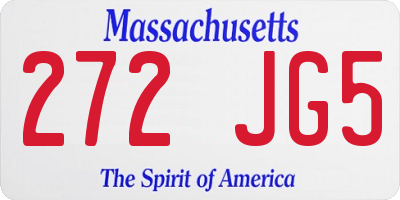 MA license plate 272JG5