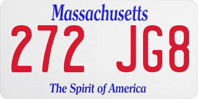 MA license plate 272JG8