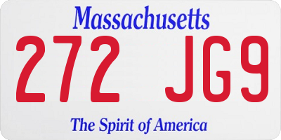 MA license plate 272JG9