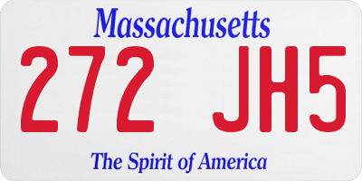 MA license plate 272JH5