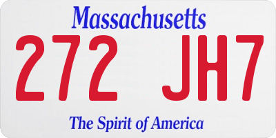 MA license plate 272JH7