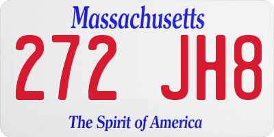 MA license plate 272JH8