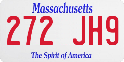 MA license plate 272JH9