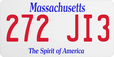 MA license plate 272JI3