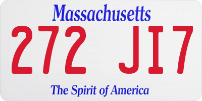 MA license plate 272JI7