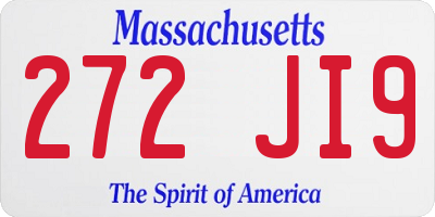 MA license plate 272JI9