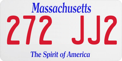 MA license plate 272JJ2