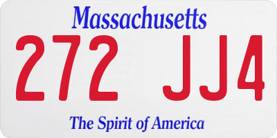 MA license plate 272JJ4