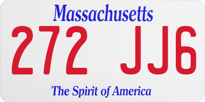MA license plate 272JJ6