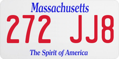 MA license plate 272JJ8
