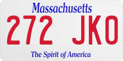 MA license plate 272JK0