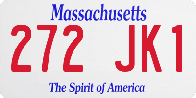 MA license plate 272JK1