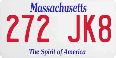MA license plate 272JK8