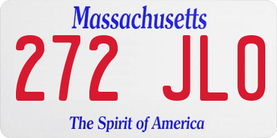 MA license plate 272JL0