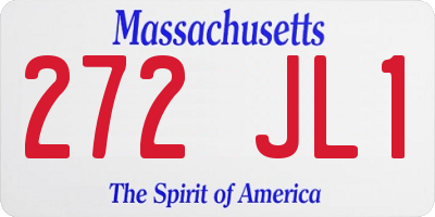 MA license plate 272JL1