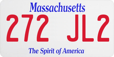 MA license plate 272JL2