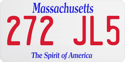 MA license plate 272JL5