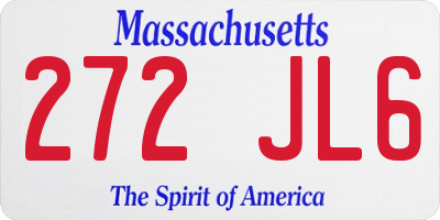 MA license plate 272JL6