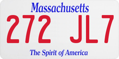 MA license plate 272JL7
