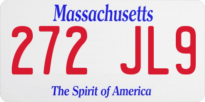 MA license plate 272JL9