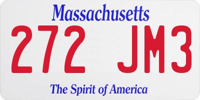 MA license plate 272JM3