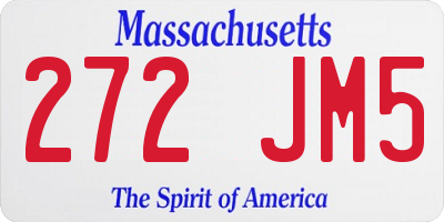 MA license plate 272JM5