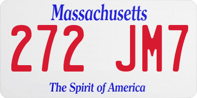 MA license plate 272JM7