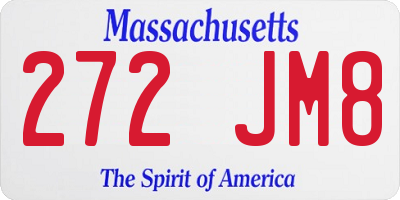 MA license plate 272JM8