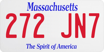 MA license plate 272JN7