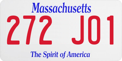 MA license plate 272JO1