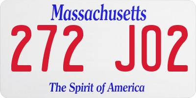 MA license plate 272JO2