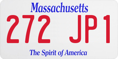 MA license plate 272JP1