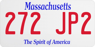 MA license plate 272JP2