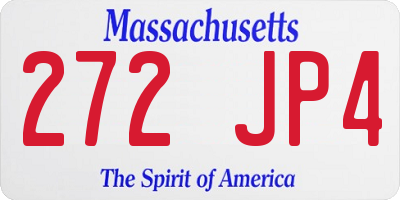 MA license plate 272JP4