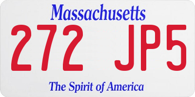 MA license plate 272JP5