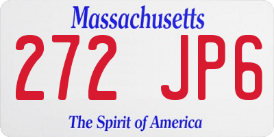 MA license plate 272JP6