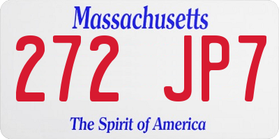 MA license plate 272JP7
