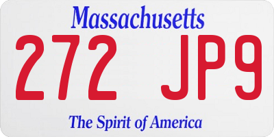 MA license plate 272JP9