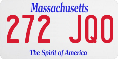 MA license plate 272JQ0