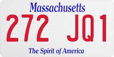 MA license plate 272JQ1