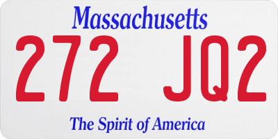 MA license plate 272JQ2