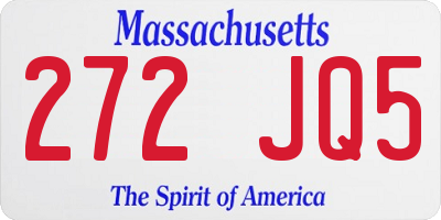 MA license plate 272JQ5