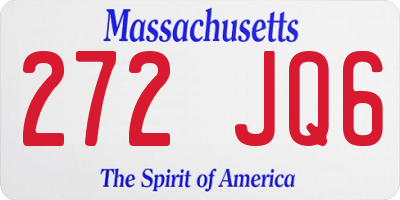 MA license plate 272JQ6