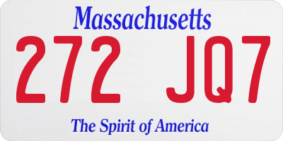 MA license plate 272JQ7
