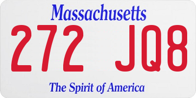 MA license plate 272JQ8