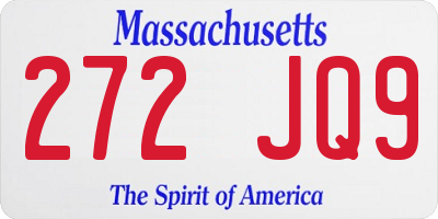 MA license plate 272JQ9