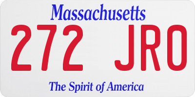 MA license plate 272JR0