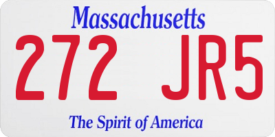 MA license plate 272JR5